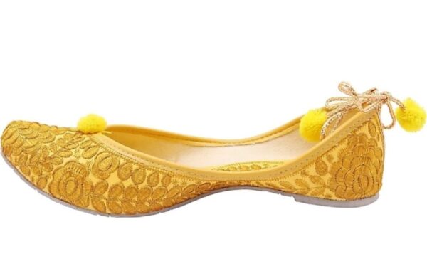 Traditional Handcrafted Yellow Jutti - Sonia Collections Exclusive - Image 2