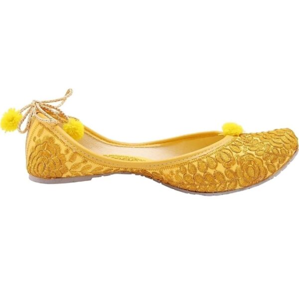 Traditional Handcrafted Yellow Jutti - Sonia Collections Exclusive - Image 4