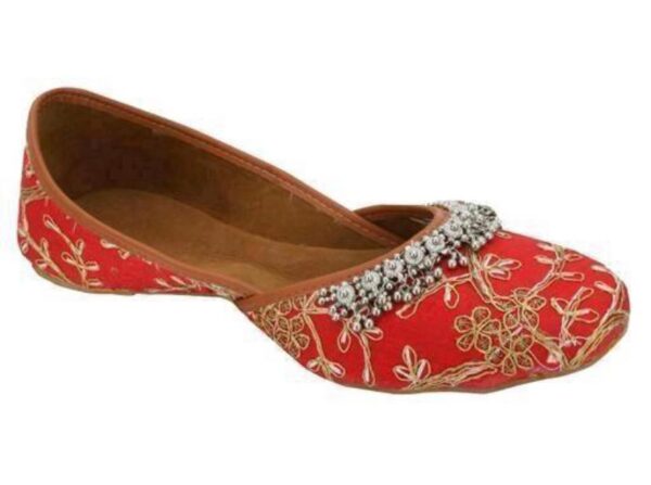 Sonia Collections Jutti Red, embroidered with Ghungroo - Image 4