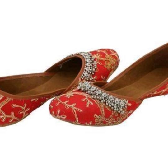 Sonia Collections Jutti Red, embroidered with Ghungroo