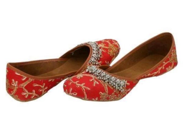 Sonia Collections Jutti Red, embroidered with Ghungroo