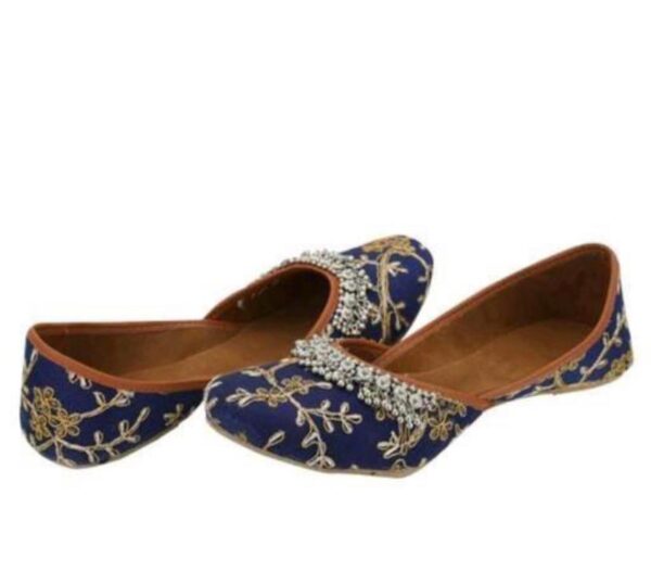 Sonia Collections Jutti Blue, embroidered with Ghungroo