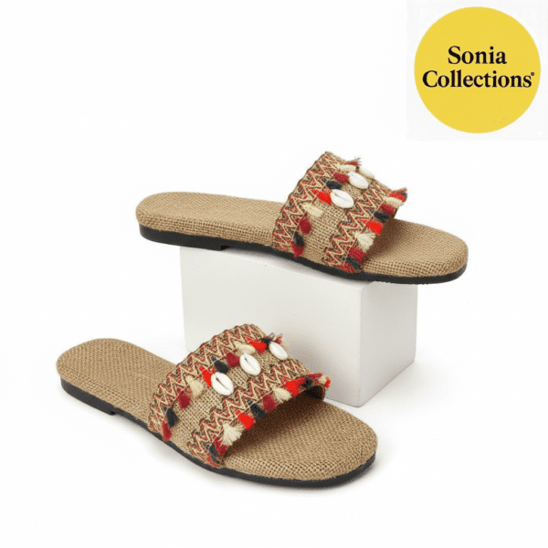 Tan Ethnic Kolhapuri Style Chappal – Handmade for Women