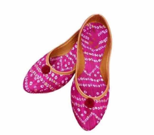 🩰 “Pink Handcrafted Jutti with White Ethnic Motifs & Red Pom-Pom – Sonia Collections™ Signature Style” - Image 8
