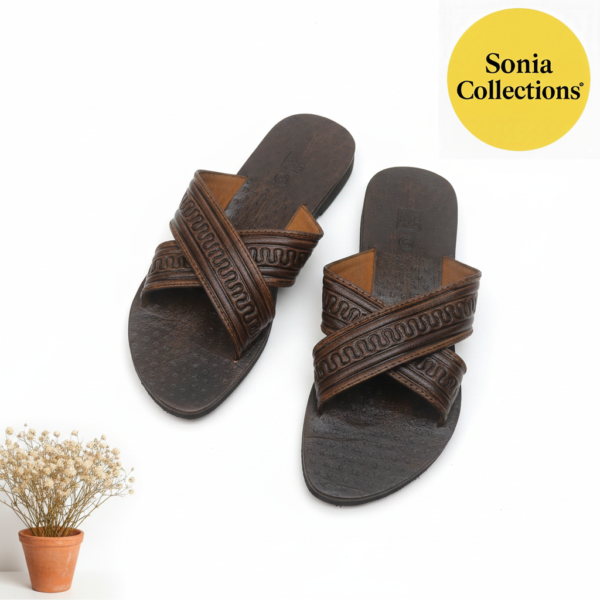 Premium Textured Zig-Zag Design Chappal