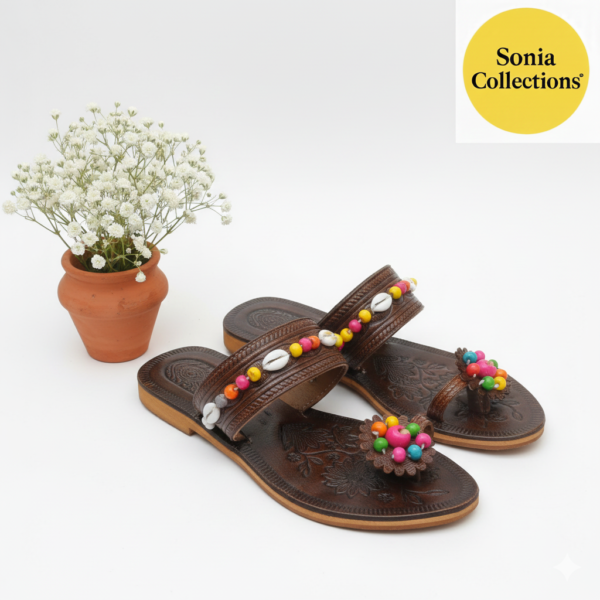 Royal Laser-Cut Ethnic Chappal with Shimmering Stone Work