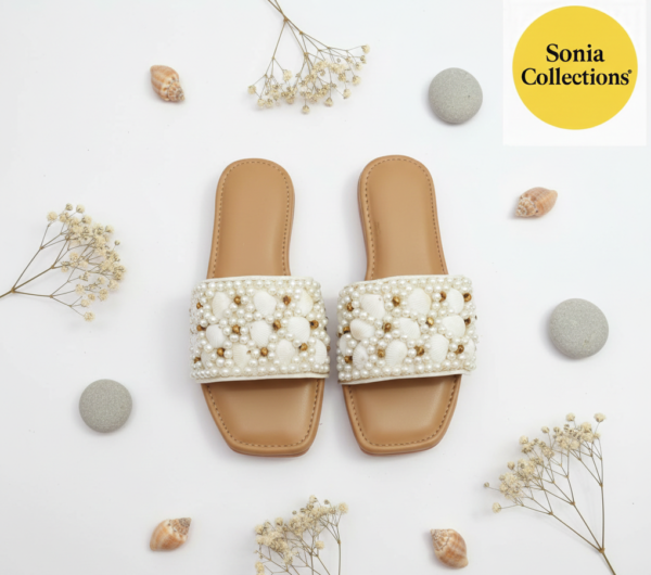 Handcrafted Multicolored Flower Work Mules – Ethnic Casual Wea