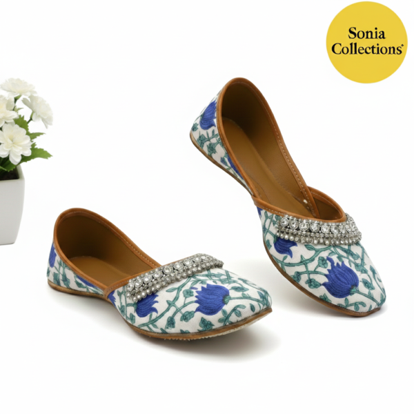 Artisan Blue Blossom Jutti for Women – Handcrafted Style