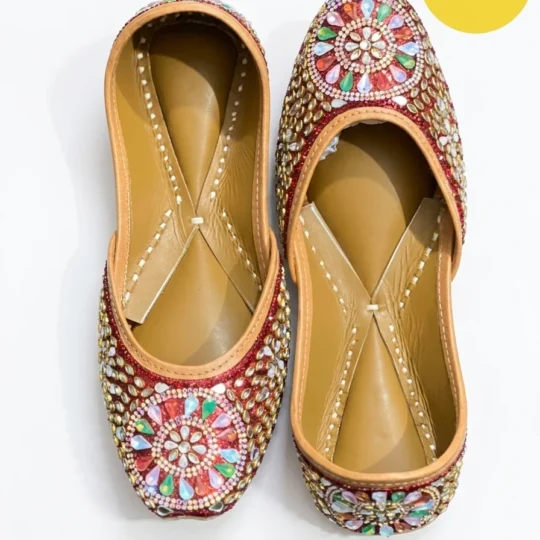 Handcrafted Jutti – Colorful Beadwork Leather Mojari | Sonia Collections™