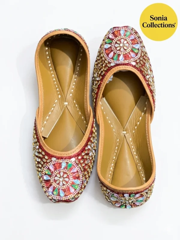 Handcrafted Jutti – Colorful Beadwork Leather Mojari | Sonia Collections™