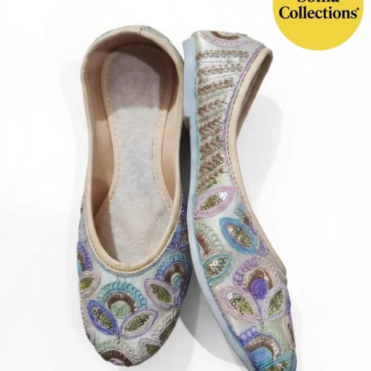 Peacock Embroidered Boho Flats – Ethnic Wedding Shoes | Sonia Collections™
