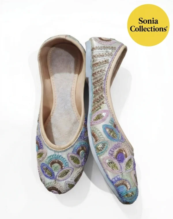 Peacock Embroidered Boho Flats – Ethnic Wedding Shoes | Sonia Collections™