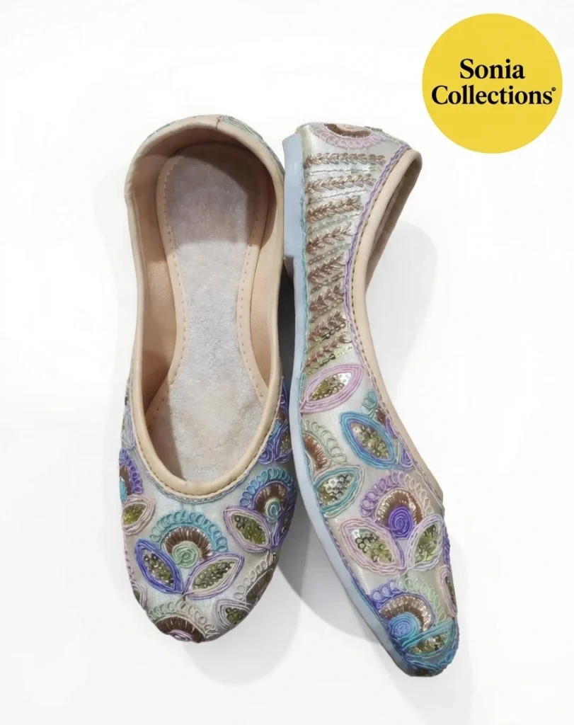 Peacock Embroidered Boho Flats – Ethnic Wedding Shoes | Sonia Collections™