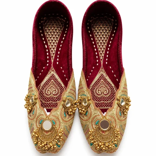handcrafted-indian-jutti-women-maroon-gold-embroidered