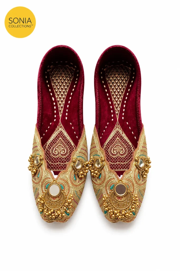 handcrafted-indian-jutti-women-maroon-gold-embroidered