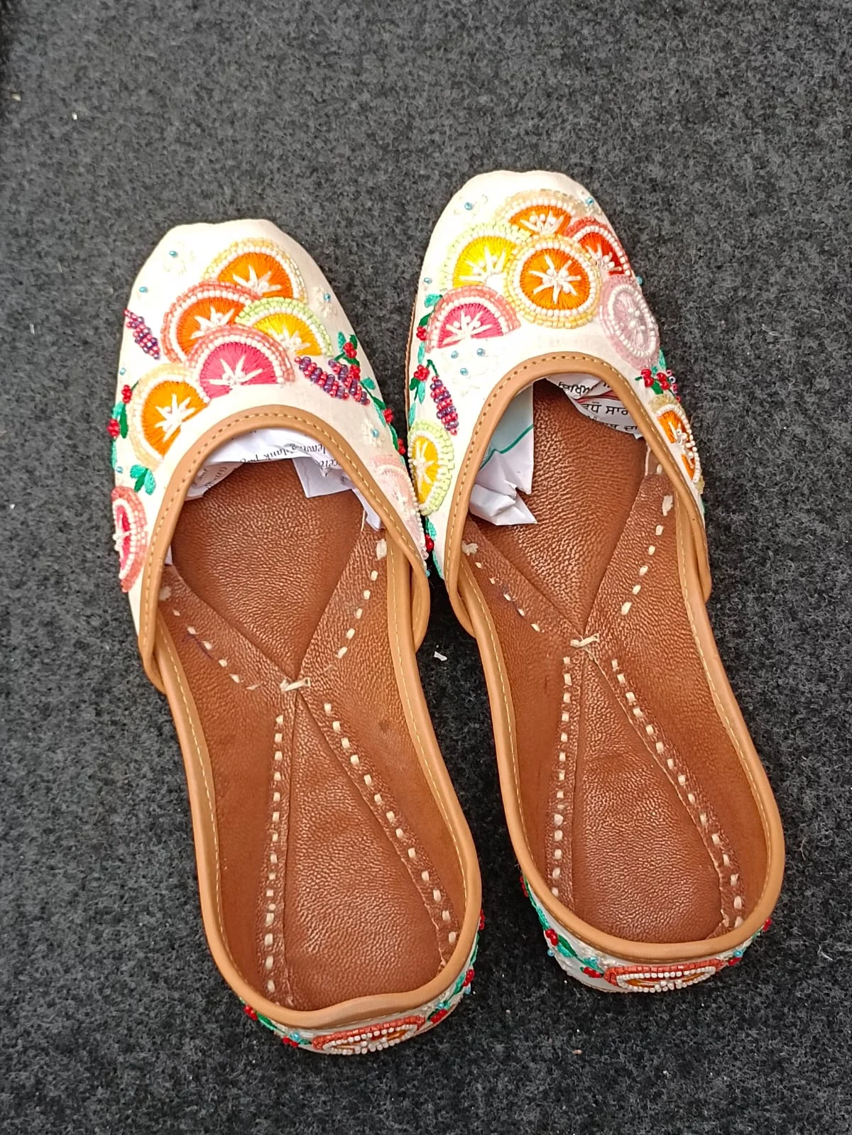 White Handmade Punjabi Jutti for Women | Traditional Indian Wedding & Bridal Flats - Image 4