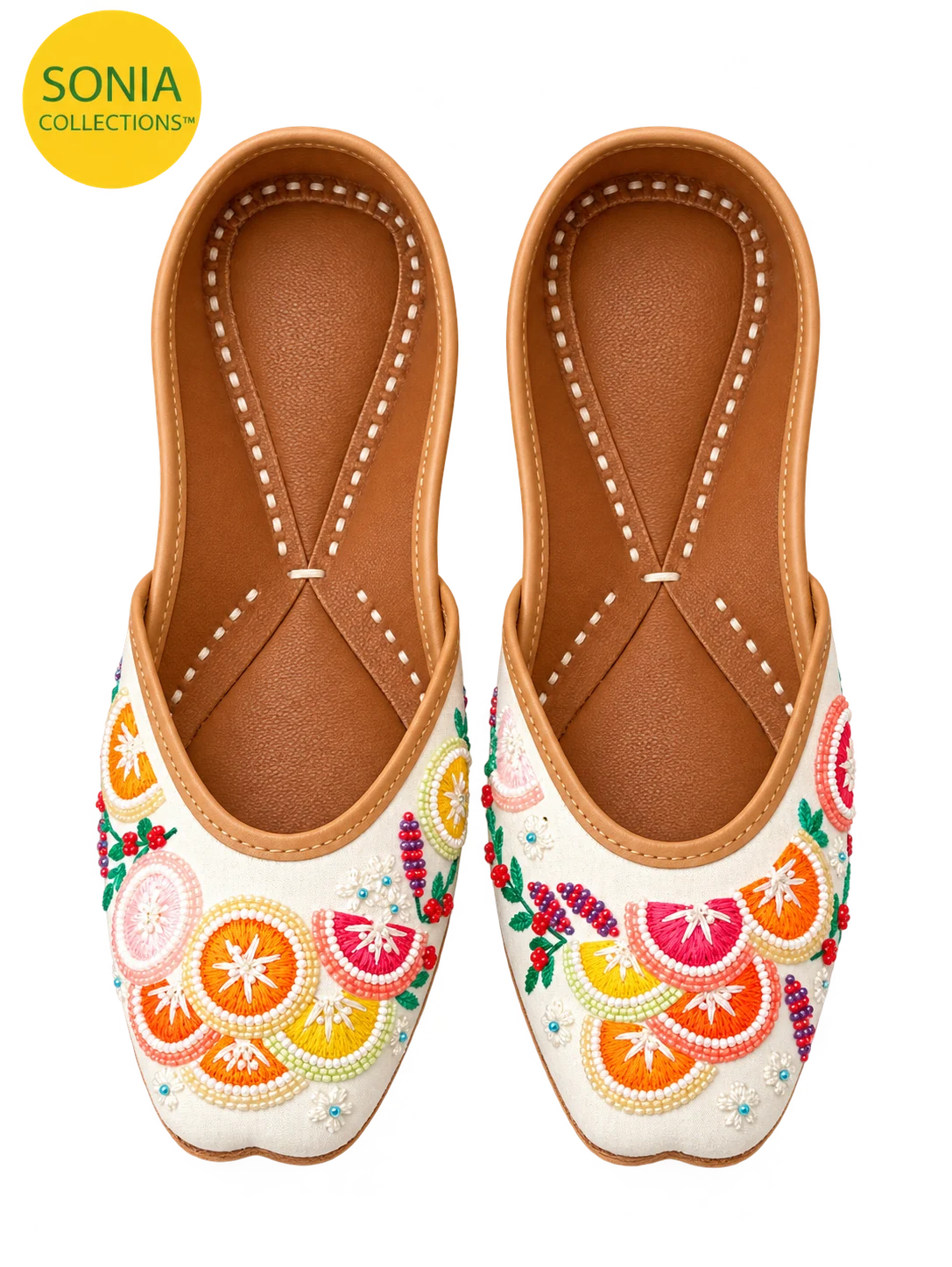 White Handmade Punjabi Jutti for Women | Traditional Indian Wedding & Bridal Flats